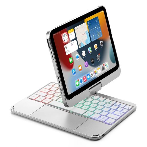 kaidisen 360度回転 2024 iPad mini A17 Pro用の キーボード iPad Mini 第6世代用の キーボードケース タッチパッド バックライト付き 折りたたみ iPad mini6 mini7 用の キーボード カバー|VlookupStore 店