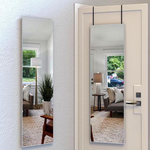 ANYHI大型五体鏡部屋の入り口鏡鑑、152.5x45.7コマーシャル飾りつけ鏡鑑、部屋の入り口掛け鏡、リビングお部屋臥し所ロング鏡鑑(しろがね色)