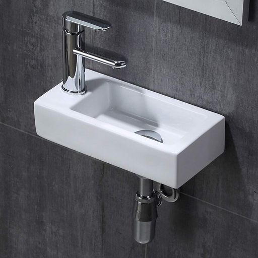 【混合水栓&排水金具付き】UrChoiceLtd 洗面ボールセット 小型洗面ボウルセット 壁掛け 洗面台 洗面鉢 手洗い器 手洗いボウル 手洗台 壁付け型 浴室洗面台 手洗いボウルセット バルコニー …|VlookupStore 店