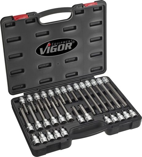Vigor V1917 12.5粍(1/2in)の可塑性物質切っ掛けに打ち立てる32パートトルクスドライバーアタッチメント