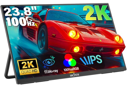InnoView 移動性管する 23.8in 2K 移動性見せびらかす QHD(2560x1440) 100%sRGB 100サイクル 携帯型管する 大画面 ゲーミングモニター IPS液晶ダイアログボックス 非光輝 HDR流行り物 FreeSync