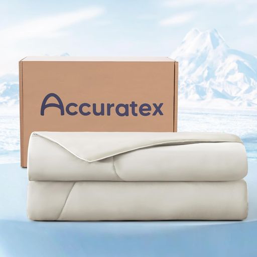 ACCURATEX人付き合い冷感掛け布団夏用Q-max 0.45夏掛けふとん軽さ通気性涼感ひんやり寝汗打つ手空調設備打つ手肌掛け布団クールブランケットアイヴォリー色(173x224糎)