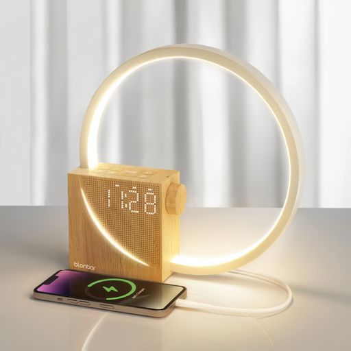 【新品】間接照明 ベッドサイド 目覚まし時計 テーブルランプ 無段階調光 LED Amazon.co.jp : blonbar 間接照明、ベッドサイド目覚まし時計