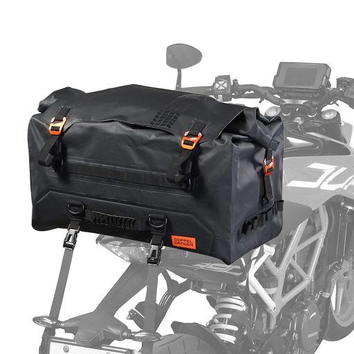 ドッペルギャンガー ターポリンシートバッグ ツアー【バイク専用の防水ツーリングバッグ】 容量55L 専用固定ベルト・ショルダーベルト・インナーボックス付属 DBT611-BK ブラック｜VlookupStore 店