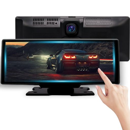 HUAJUNドライブレコーダーミラー型Carplay&AndroidAuto対応10.26インチ前後カメラミラー型ドライブレコーダーカーオーディオ一体型ナビスマホ連携AirPlay/AndroidCastミラーリング対応