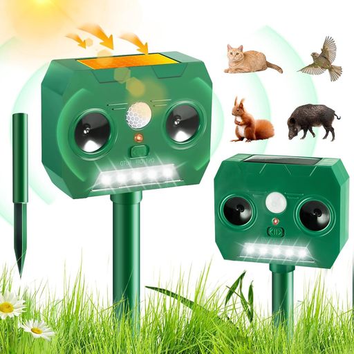 【2025新登場動物撃退器】猫よけ超音波猫避けPIEPIEGO猫よけ対策人気版害獣撃退器効果絶大犬よけ鳥よけLED強力フラッシュライト赤外線センサー二つ超音波スピーカーソーラー充電超長待機…