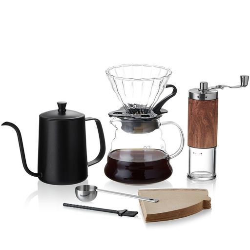 ポカロティーコーヒーセット手挽き珈琲圧砕機手動測定スプーンコーヒーサーバードリッパードリップケトルv60紙やすり水漉し40枚御手々ドリップ6仕かけるコーヒードリップセット自… 手挽きコーヒーミル-コーヒー・お茶用品