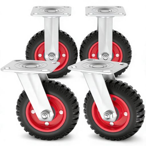 COOWOO8inキャスター4個書き割り高耐久性耐荷重750kg360度回転させる静音ミュートシリーズDIY調度品取り替えっこ一揃いの道具車輪径200粍(8in(4個書き割り))