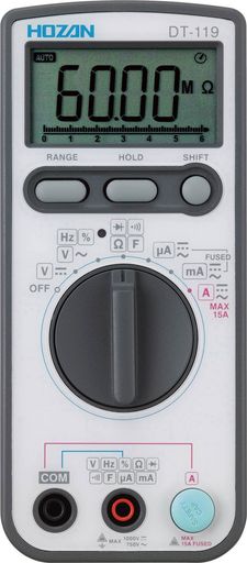 ホーザン(HOZAN)デジタルマルチメータ立てかけて使用可能なスタンド、キャリングケース付属最大表示:6000カウントDT-119