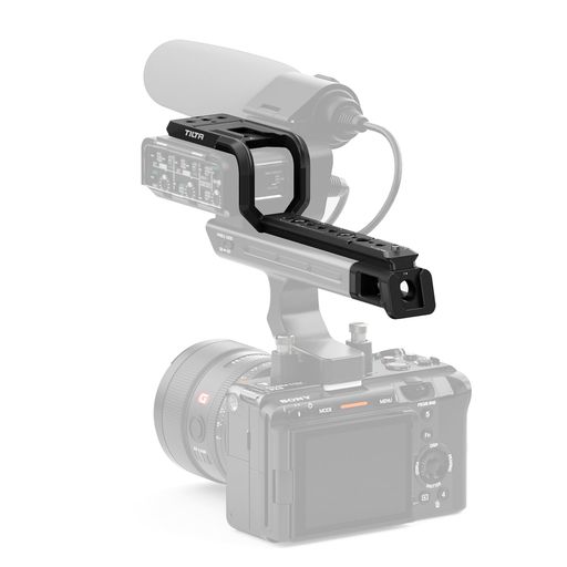 TILTAXLR取りひろげる鉤括弧SonyFX3用XLR-H1いの一番手持ち部分、冷ややかさシュー、NATO、1/4”-20および3/8”-16螺旋釘、位置選定尖んがり付き添い人-黒いことTA-T13-XLR-B