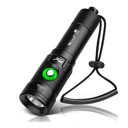 WINDFIREダイビングライト6000ルーメン水中ライト水中懐中電灯IPX8防水ダイビング懐中電灯4種類の照明モード電源インジケーター充電式ダイビング用水陸両用水中撮影夜釣り防災グッズ停電…
