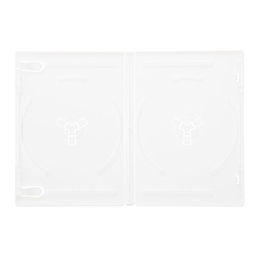 COMCOM 14粍厚ヴィデオディスクトール入れもの 2枚納める 白 100個仕掛ける CS-DVDT2-100WH