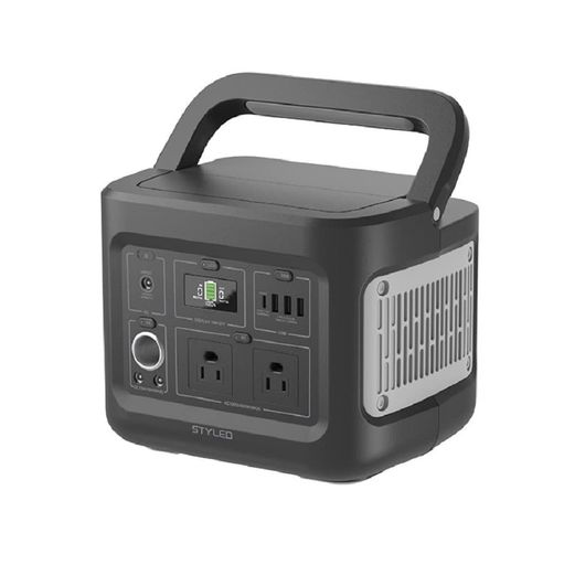 STYLED ポータブル電源 大容量 403Wh 112000mAh AC出力400W Type-C搭載 (PD100W) LEDライト 純正弦波 非常用電源 キャンプ アウトドア 防災 緊急 車中泊 DEP4A2BK｜VlookupStore 店