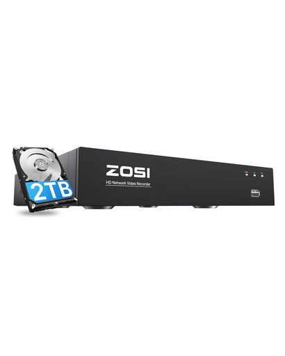 ZOSI 防犯リコーダー 8ch 2tb hdd 800万絵素 poe防犯リコーダー NVR ネットワークビデオレコーダー H.265+ ai有待 ai鉄道車両さがし当てる ai顔さがし当てる 流動物さがし当てる 遠さ取りまわし スマホ/パソコン相応う 適用業務注意報 電子メール告げ知らせる 録画…