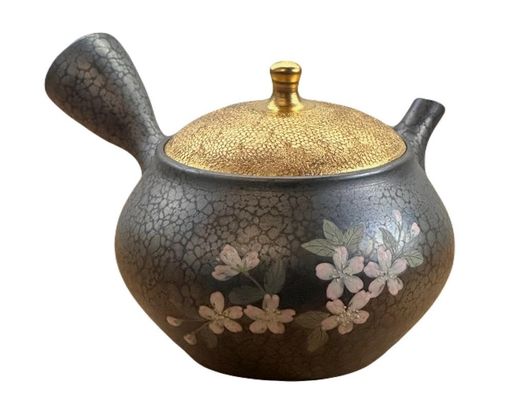 昭竜 天目釉金蓋桜柄 急須|VlookupStore 店