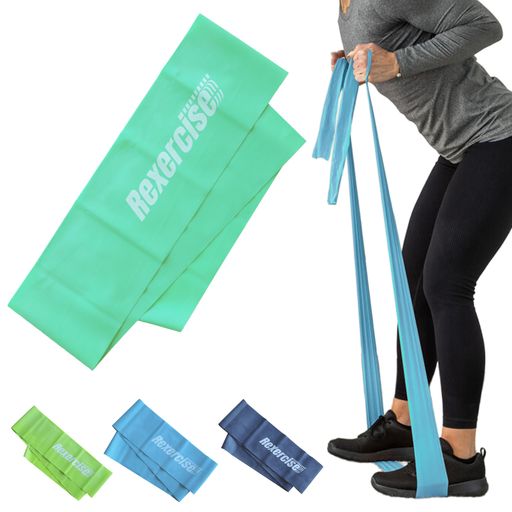 レクササイズトレーニングバンドバンドミント緑グリーンRBF-2長さ1.8m幅12cm強度レベル:2強度ゴム高耐久初心者バレエ野球インナーマッスルトレーニング筋トレエクササイズリハビリレジス…画像