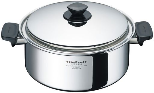 ビタクラフト両手鍋IH対応ステンレス蓋付10年保証ヘキサプライアメリカ製5.5L6127シルバー 27,769円