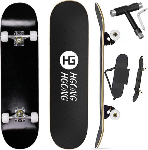 HGHGONGHGONGスケートボードスケボー31in高正確性ABEC-11ベアリング召しかかえる95Aウィールスケートボードコンプリートポンチ絵プリート結集する力や平衡にする感覚的な体験育みそだてる未経験者に向き成年者/兄ちゃん/ちびっ子用