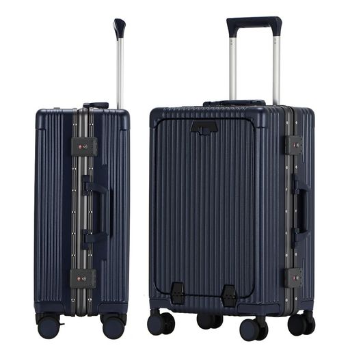 [SKYFLY]旅行バッグ機内持ち込み前開き持ちはこび入れもの軽さ多役立つことS大きさ【100%パソコン材旅する・出張の揺るぎ無いかばい立て!】USB界面TSA鍵を掛けるキャスター静音360度回転させる向こう正面明けっ広げキャリーバッグ耐…