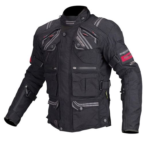 コミネ(KOMINE) バイク用 ジャケット プロテクトフルイヤーツーリングジャケット ブラック L JK-593 1160 オールシーズン向け 防水 防寒 CE規格 プロテクター|VlookupStore 店