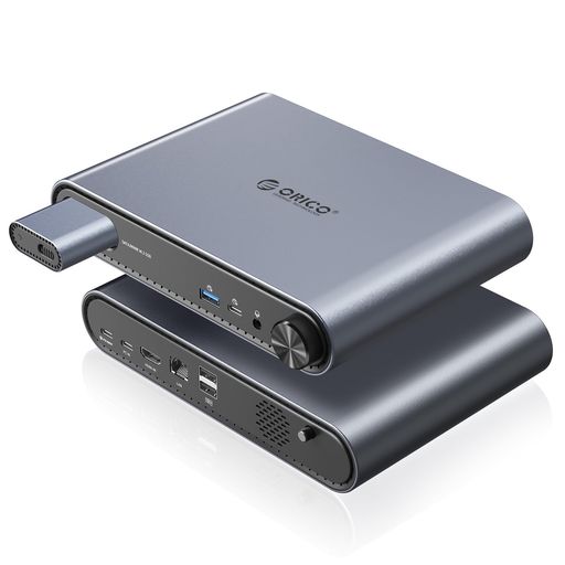 ORICO M.2 NVMe/SATA SSD ケース 搭載 10-in-1 USB-C ドッキングステーション 4K@60Hz HDMI出力 10Gbps高速USBポート 100W PD給電 RJ45ギガビット有線LAN 3.5mmオーディオジャック｜VlookupStore 店