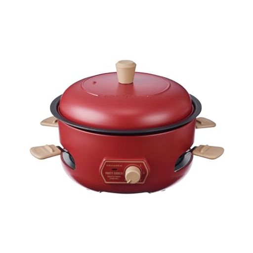 recolteレコルトパーティークッカー卓上膳立て器熱っぽい一皿丸型フォンデュー鍋たこ焼き器ポップコーン製造会社蒸し一皿分の料理一斉に膳立て能力のある専用フタココット付き添い人ミニ食パン4個歌留多処方せん付レ…