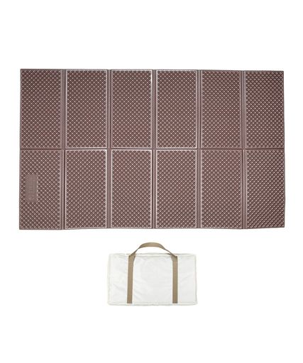 S’more(スモア)AluminumWaffleMatワッフルマットキャンプ折りたたみアルミマットコンパクト保温冷気遮断軽量収納袋付き(cocoaL)