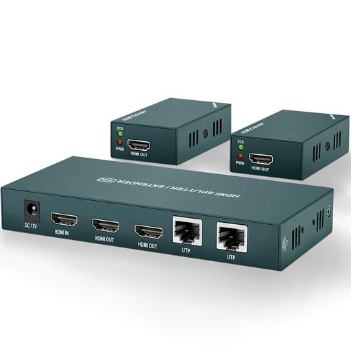 HDMIエクステンダースプリッター1x2、固定ディスク1080P@60サイクル、エクステンダーHDMIOverCAT5e/CAT6/
