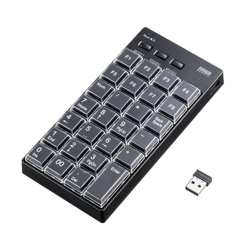 サンワサプライプログラマブルテンキー(2.4Gひな形)NT-WL26BK