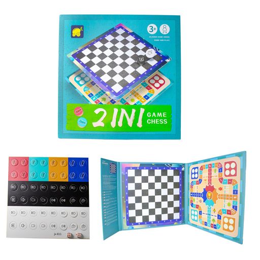 Andux2イン1マグネット式フライトチェスセットブック型トラベルボードゲームポータブルチェスのおもちゃCXYXQ-04(フライト+チェス)