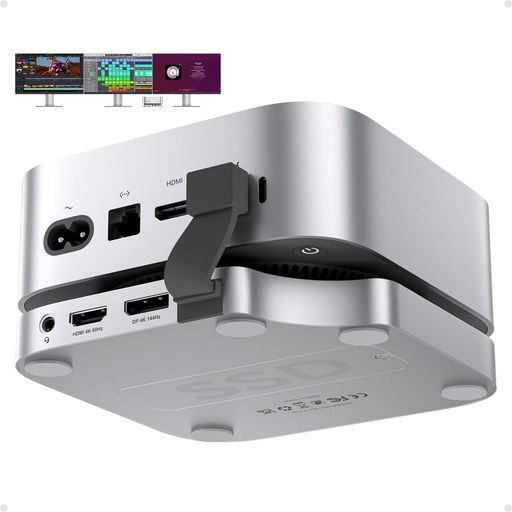 PULWTOP USB C ハブ ドッキングステーション Mac Mini M4/M4 Pro 2024 & VESAマウント対応、Mac Mini M4 ハブ (8TB NVMe SSD エンクロージャ付き)、スタンドドック (SD/TF|VlookupStore 店