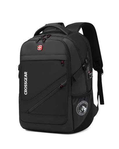 [CROSSGEAR]リュックメンズビジネスリュックバックパックカジュアル大容量防水24L17.3インチPC収納/USB充電&鍵付き耐衝撃出張旅行通勤通学
