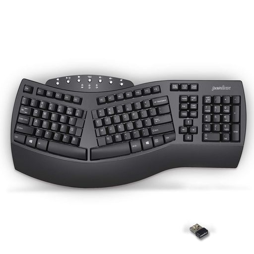 Perixx(ペリックス)PERIBOARD-612BUSエルゴノミクスキーボードワイヤレスBluetooth/2.4GHz万物の霊長科学技術無線電話フルサイズWindows10/MacOSX相応う【定め事引きうける品】英語申し合わせ(無線電話・黒いこと)
