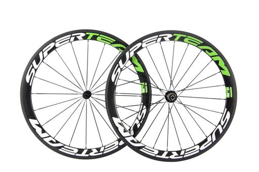 SUPERTEAM50粍クリンチャーホイールセット700c23粍ロードバイクカーボンホイール(白いこと/緑であること)