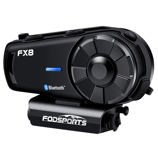 FODSPORTSバイクインカムFX8インカムインカムバイク用8人同時通話低中高音切り替え音楽共有バイク用インカムFMラジオHi-Fi音質通信自動復帰日本語音声案内防水連続通話20時間音声コマンド…