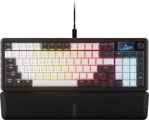 CORSAIRVANGUARD96ゲーミングキーボード96%申し合わせ力学的?MLXPulse直線的取り替えっこLCD映写幕FlashtapSOCD8000HzElgatoStreamDeck協同?英語申し合わせ