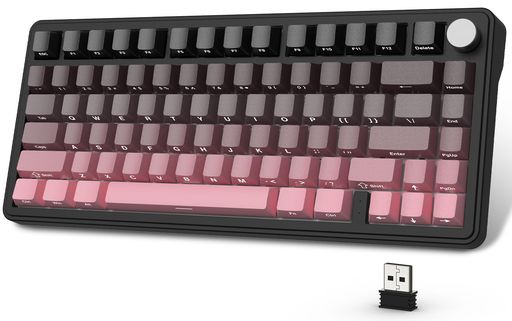 ATTACKSHARKxAJAZZX85ゲーミングキーボードメカニカルキーボードbluetoothワイヤレス無線白翡翠スイッチガスケットマウントリニアサイド刻印彫刻PBTチェリーキーキャップRGBホットスワップ