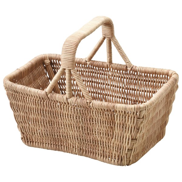 楽天市場】ラタン かごバッグ 籐かご 買い物かご バスケット（L） 送料
