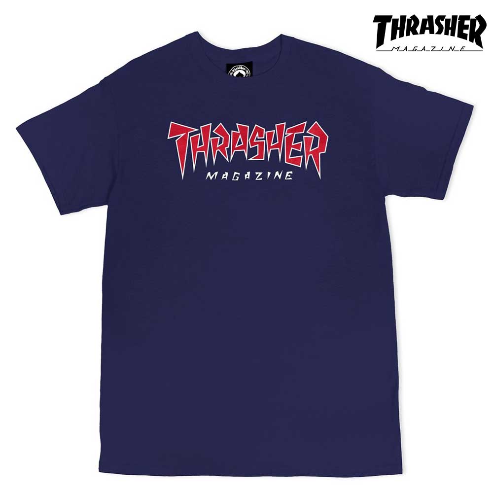 【楽天市場】スケボー メンズ Tシャツ THRASHER スラッシャー JAGGED LOGO S/S TSHIRT NAVY ブランド