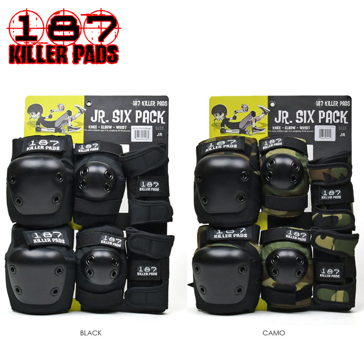 キラーパッド キッズ プロテクターセット 3点セット 187 KILLER PADS JR SIX PACK SET 子供用 エルボーパッド  二ーパッド リストガード スケートボード ストライダー BMX インライン 【最安値】