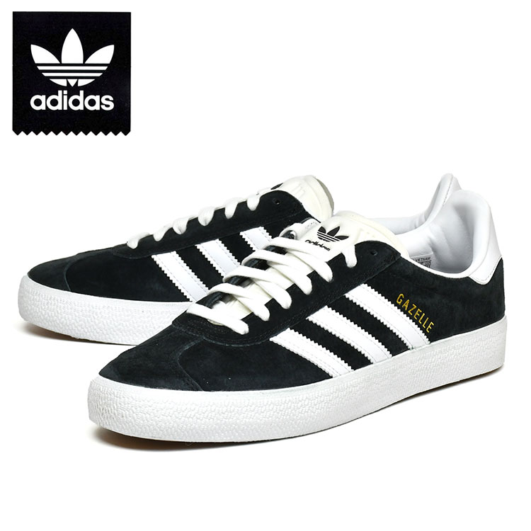アディダス SB ガゼル スニーカー 黒いこと adidas skateboarding GAZELLE ADV BLACK/WHITE 滑るゲーム盤 滑るシューズ fx6563