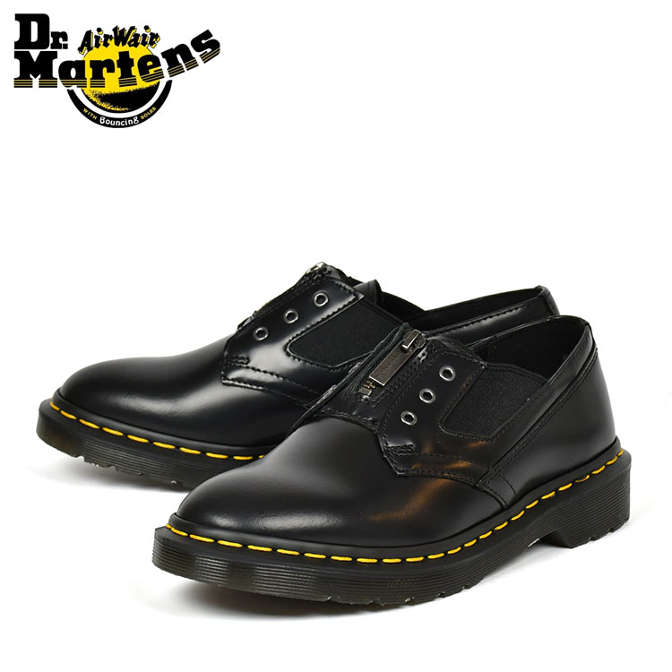 SALE ドクターマーチン Dr.Martens 1461 3 ホール シューズ ガセット GUSSET Polished Smooth Black 31945001