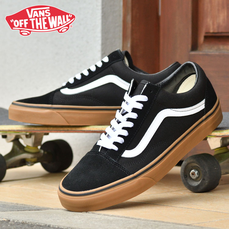 バンズ 年寄りの学校 黒いこと/チュインガム VANS OLD SKOOL (GUMSOLE) BLACK/MEDIUM GUM ヴァンズ 滑るシューズ vn0001r1gi6