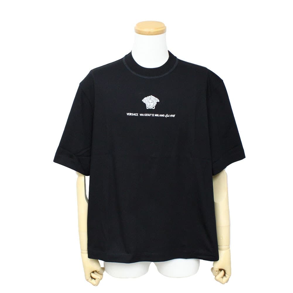 ヴェルサーチェ☆グレカメデューサ プリントTシャツ VERSACE ヴェルサーチェ メデューサプリント Tシャツ *BLACK