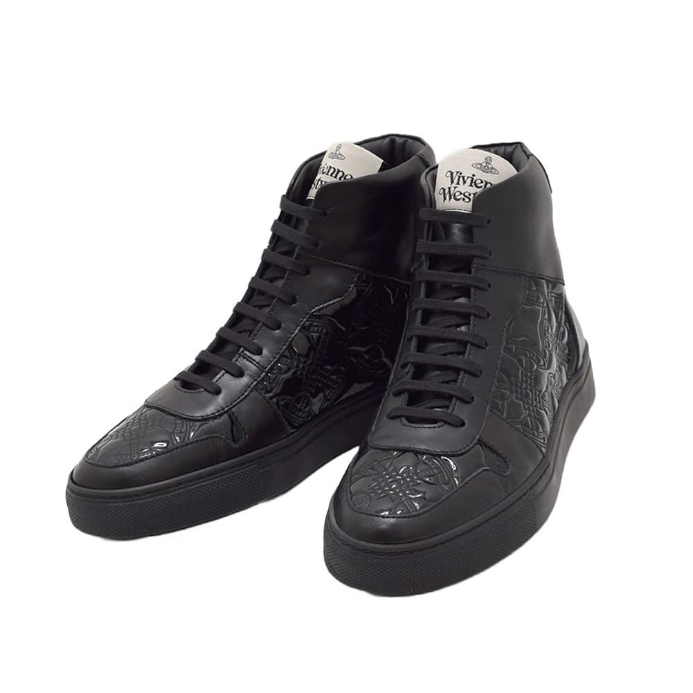 【Vivienne Westwood】ロゴ キャンバス ハイカット スニーカー ☆vivienne westwood☆ロゴ キャンバス ハイカット スニーカー