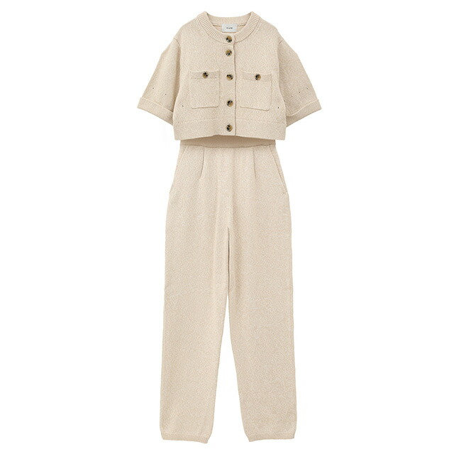 クラネ CLANE ハーフスリーブ ニット トップス ＆ パンツ セット HALF SLEEVE KNIT TOPS & PANTS SET セットアップ レディース 【2024 新作】【15:00までのご注文で即日配送】プレゼント ギフト