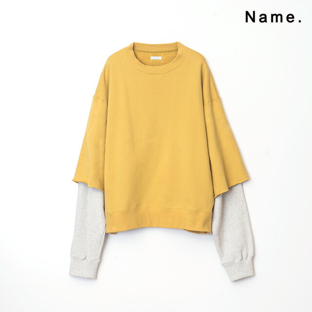 Name. 名まえ RAYERED SLEEVE SWEAT SHIRT 花の冠yd 捩り 汗水 プルオーバー 花の冠yd 捩り メンズ 【2025 新作】【15:00までのご申しつけるで即日送りとどける】 差し上げ物 差し上げ物