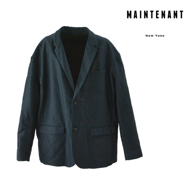 【送料無料】MAINTENANT/メンテナント BRUSHED MOLESKIN NEW RELAXED JACKET ジャケット メンズ ネイビー 無地 ポケット 長袖 コットン100% 綿 秋冬|store Volk