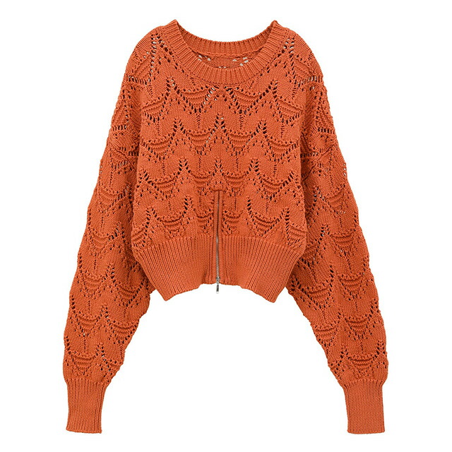 マノフ MANOF クロッシェ ジップ ニット トップス CROCHET ZIP KNIT TOPS コットンニット 前後 2WAY 長袖 レディース 【2025 新作】【15:00までのご注文で即日配送】