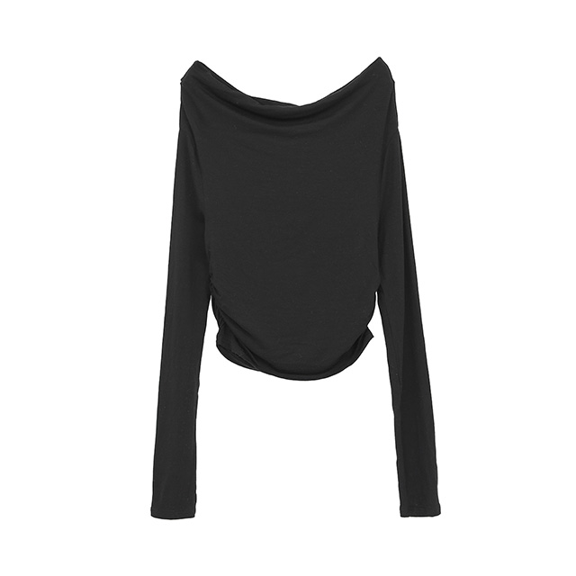 クラネ CLANE  ドレープ オフショルダー ホンブルグ帽 撥ねのける トップス DRAPED OFF SHOULDER SOFT CUT TOPS オフショルトップス  レディース 【2026 新作】【15:00までのご申し付けるで即日送りとどける】